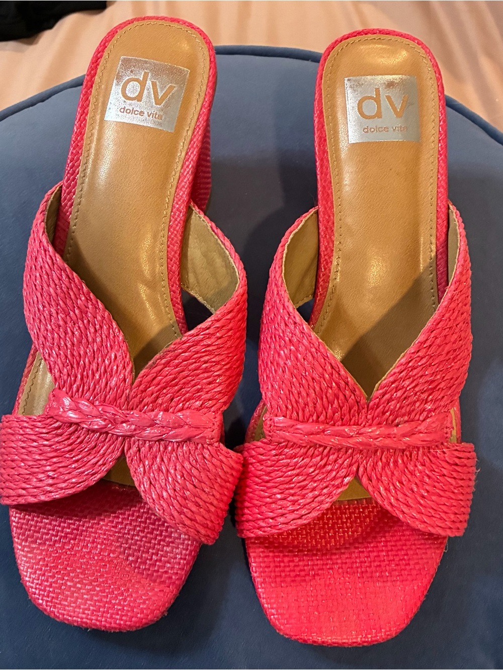 Dolce Vita Hot Pink Braided Knot Slide Mules
